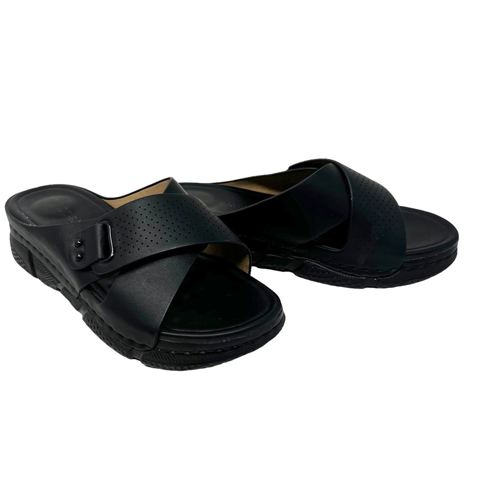 Jade Baldi Black Lightweight Plastic Rubber Platform Sandals EU 38 US 7